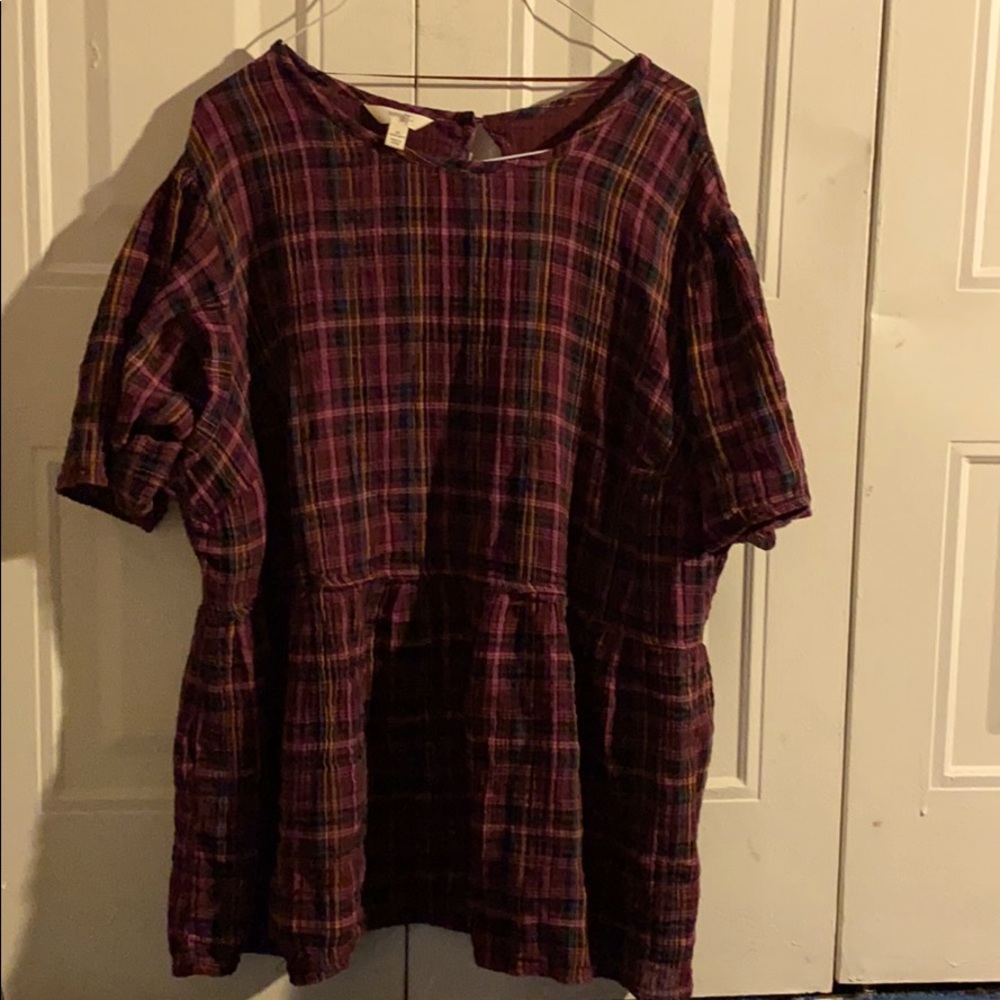 Platted plus size blouse